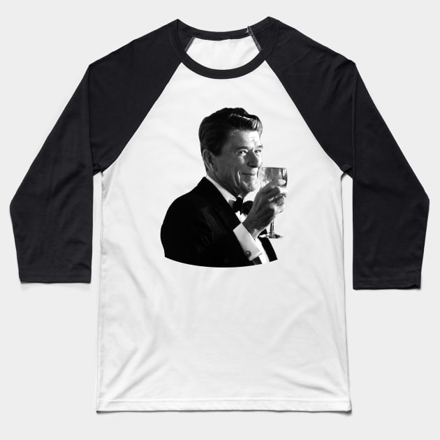 President Reagan Making A Toast Baseball T-Shirt by warishellstore